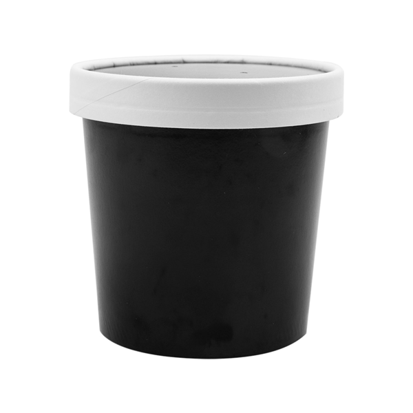 Garcia De Pou TARRINAS + TAPAS 360 ML - 12 Oz 300 + 18 PE G/M2 Ø9/7 2x8 4 CM NEGRO CARTÓN (250 UNID.)