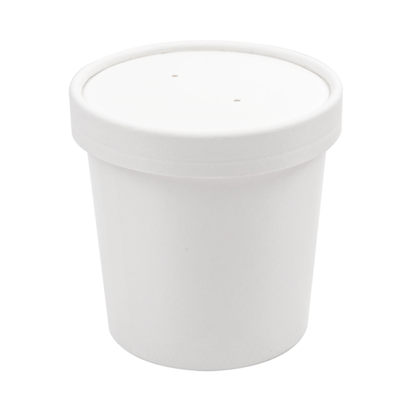 Garcia de pou TARRINAS + TAPAS 360 ML - 12 oz 300 + 18 PE G/M2 Ø9/7 2x8 4 CM BLANCO CARTÓN (250 UNID.)
