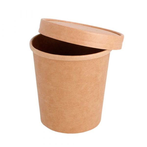 Garcia de pou TARRINAS + TAPAS 480 ML - 16 oz 320 + 18 PE G/M2 Ø 9 8/7 5x10 CM NATURAL KRAFT (250 UNID.)