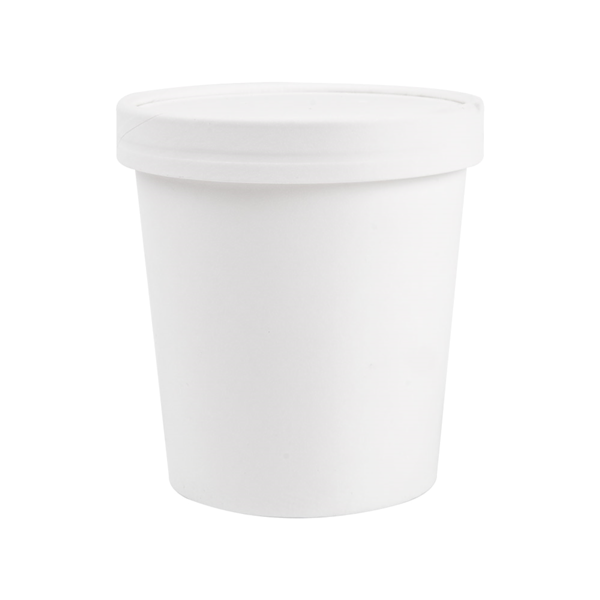 Garcia De Pou TARRINAS + TAPAS 480 ML - 16 Oz 320 + 18 PE G/M2 Ø9 7/7 5x10 CM BLANCO CARTÓN (250 UNID.)