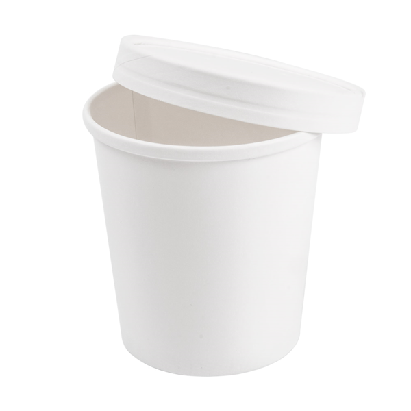 Garcia De Pou TARRINAS + TAPAS 480 ML - 16 Oz 320 + 18 PE G/M2 Ø9 7/7 5x10 CM BLANCO CARTÓN (250 UNID.)