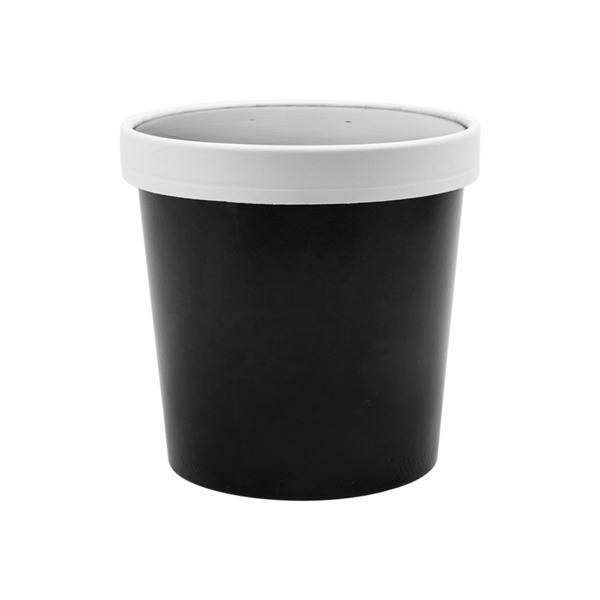 Garcia De Pou TARRINAS + TAPAS 780 ML - 26 Oz 330 + 18 PE G/M2 Ø11 7/9 2x11 CM NEGRO CARTÓN (250 UNID.)