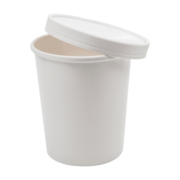 Garcia De Pou TARRINAS + TAPAS 960 ML - 32 Oz 330 + 18 PE G/M2 Ø11 7/9 2x13 5 CM BLANCO CARTÓN (250 UNID.)