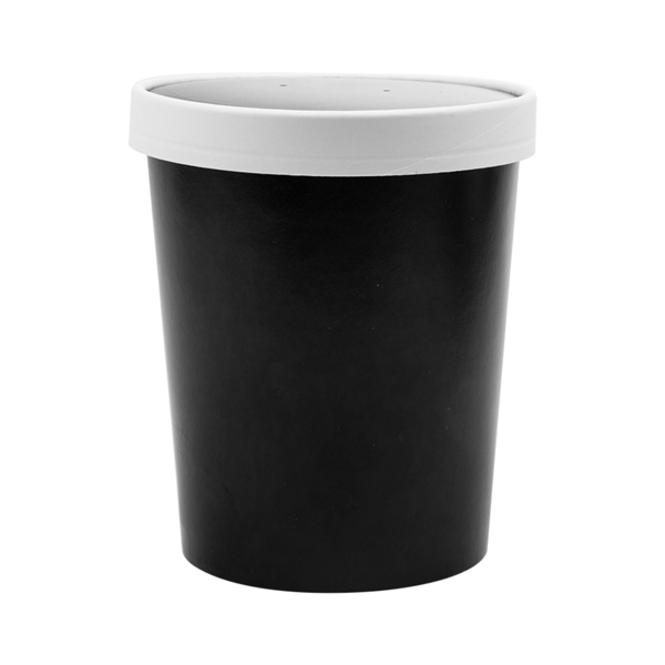 Garcia De Pou TARRINAS + TAPAS 960 ML - 32 Oz 330 + 18 PE G/M2 Ø11 7/9 2x13 5 CM NEGRO CARTÓN (250 UNID.)