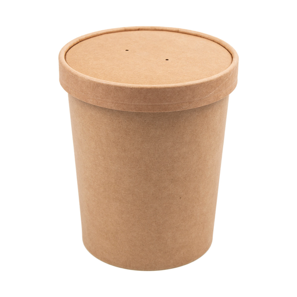 Garcia de pou TARRINAS + TAPAS 960 ML - 32 oz 330 + 18 PE G/M2 Ø11 7/9x13 5 CM NATURAL KRAFT (250 UNID.)
