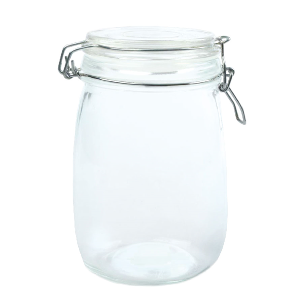 Garcia de pou TARRO ALMACENAR + CIERRE CLIP 'WAKI GLASS' 1 L Ø 11x17 CM TRANSPARENTE CRISTAL (12 UNID.)