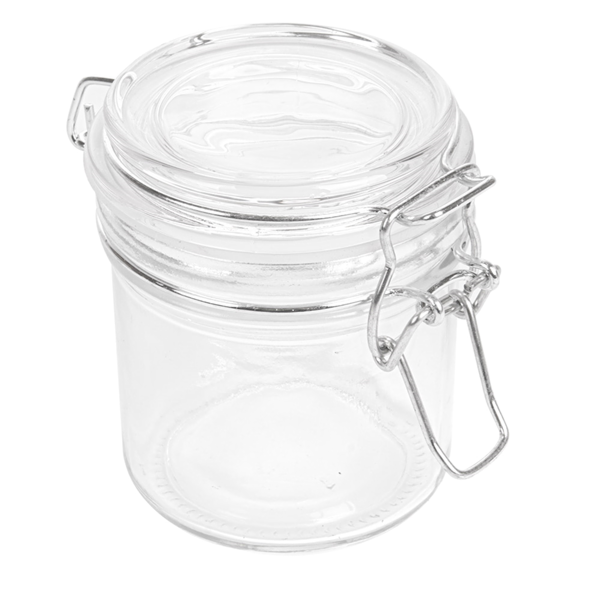 Garcia de pou TARRO ALMACENAR + CIERRE CLIP 'WAKI GLASS' 250 ML Ø 8 5x10 CM TRANSPARENTE CRISTAL (24 UNID.)