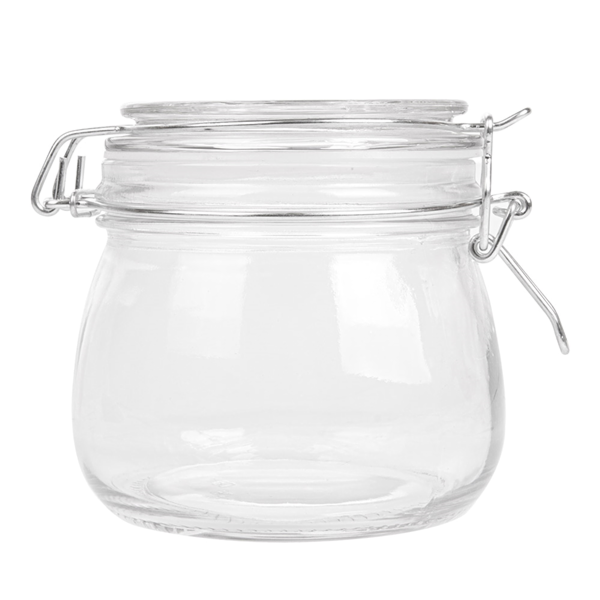 Garcia De Pou TARRO ALMACENAR + CIERRE CLIP 'WAKI GLASS' 500 ML Ø 9 5x10 5 CM TRANSPARENTE CRISTAL (24 UNID.)