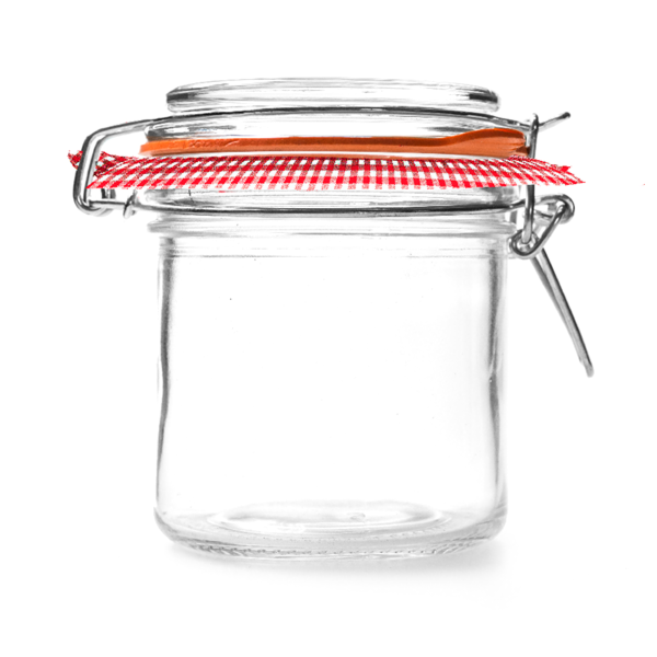 Garcia de pou TARRO CIERRE CLIP + PAPEL VICHY 250 ML Ø 8 5x10 CM TRANSPARENTE CRISTAL (24 UNID.)