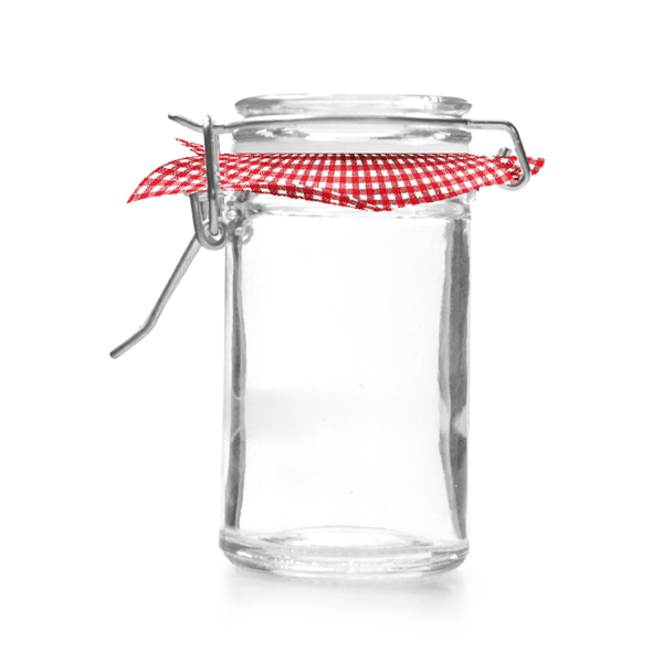 Garcia de pou TARRO CIERRE CLIP + PAPEL VICHY 'WAKI GLASS' 70 ML Ø 4 5x8 6 CM TRANSPARENTE CRISTAL (96 UNID.)