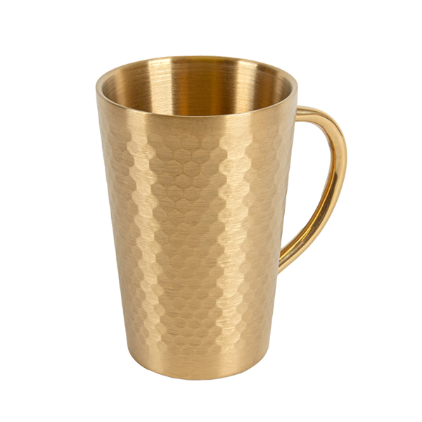 Garcia de pou TAZAS 'ARTINOX' 350 ML Ø 8 2x12 CM DORADO INOX (6 UNID.)