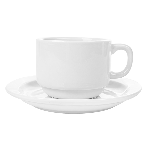 Garcia De Pou TAZAS CAFÉ + PLATILLOS 250 ML Ø8 8x6 5 CM BLANCO PORCELANA (12 UNID.)