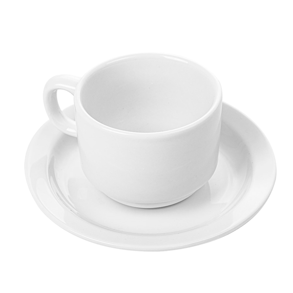 Garcia de pou TAZAS CAFÉ + PLATILLOS 250 ML Ø8 8x6 5 CM BLANCO PORCELANA (12 UNID.)