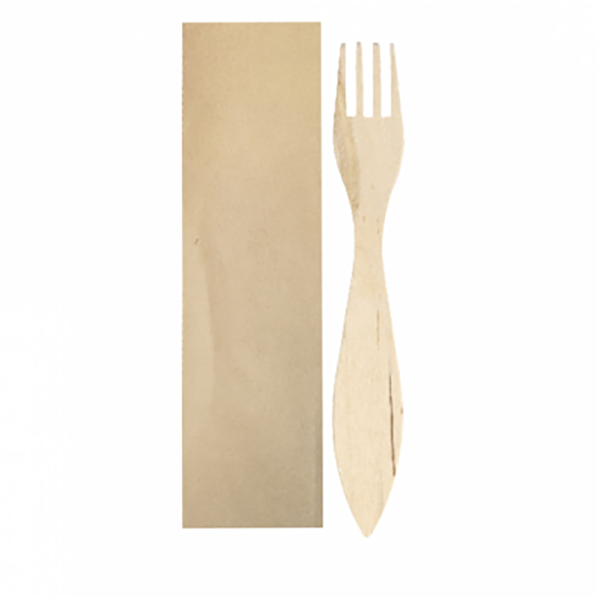 Garcia de pou TENEDORES ANGULAS ENFUNDADOS KRAFT 15 CM NATURAL MADERA (100 UNID.)