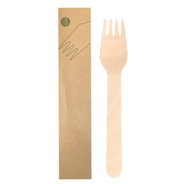Garcia de pou TENEDORES ENFUNDADOS KRAFT 'MAKAN' 15 5 CM NATURAL MADERA (100 UNID.)