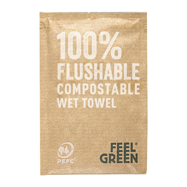 Garcia de pou TOALLITAS FLUSHABLE KRAFT 'FEEL GREEN' 50 G/M2 6 8x10 CM BLANCO CELULOSA (1200 UNID.)
