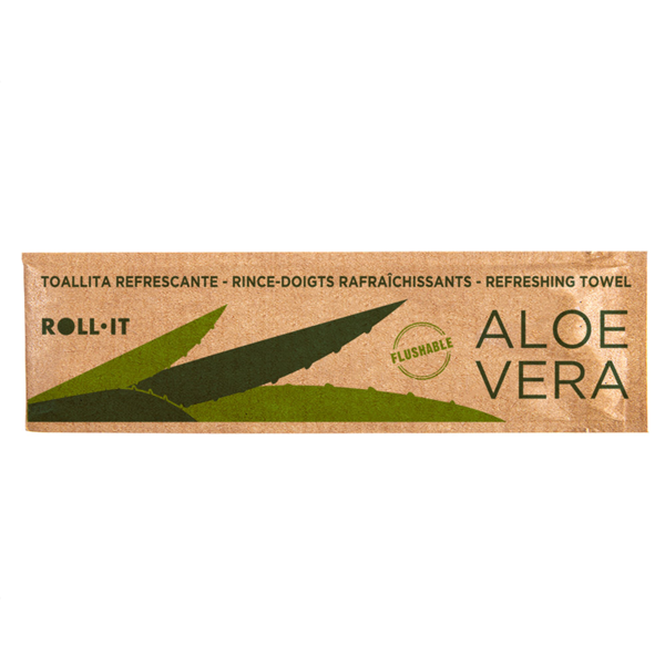 Garcia de pou TOALLITAS FLUSHABLE 'ROLL-IT - ALOE VERA' 50 G/M2 14 5x4 CM BLANCO CELULOSA (1280 UNID.)