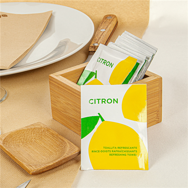 Garcia De Pou TOALLITAS REFRESCANTES "CITRON" 45 G/M2 6x8 CM BLANCO CELULOSA (2000 UNID.)