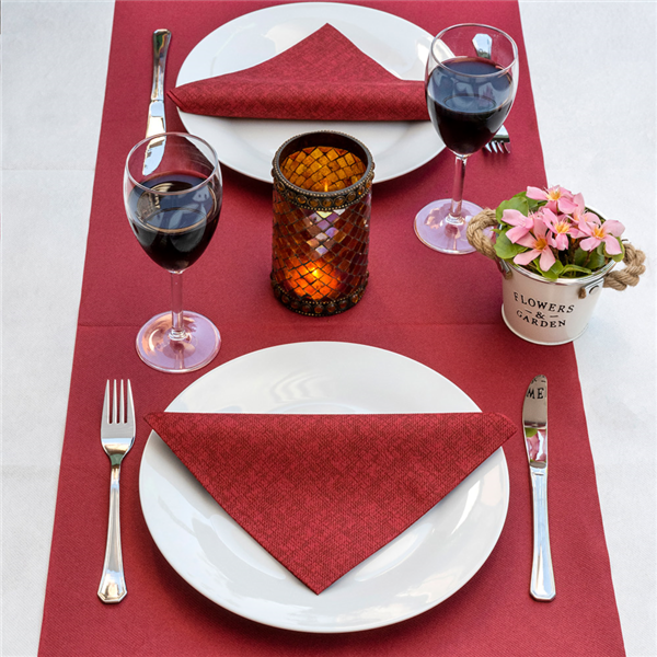 Garcia De Pou "TÚ Y YO" PRE 120CM (20 SER.) 'JAZZ' 55 G/M2 0 40x24 M BURDEOS AIRLAID (6 UNID.)