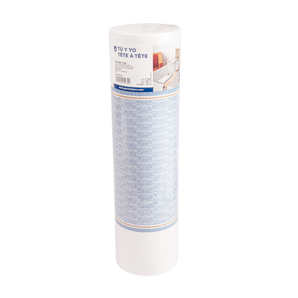 Garcia De Pou "TÚ Y YO" PRE. 120CM (20 SER.) 'LIKE LINEN - AZUR' 70 G/M2 0 40x24 M BLANCO/AZUL SPUNLACE (6 UNID.)