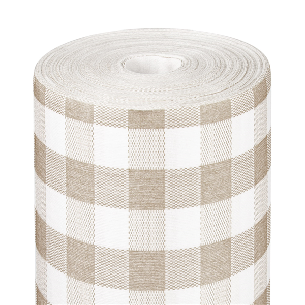 Garcia de pou "TÚ Y YO" PRE. 120CM (20 SER.) 'LIKE LINEN - VICHY' 70 G/M2 0 40x24 M TAUPE SPUNLACE (6 UNID.)