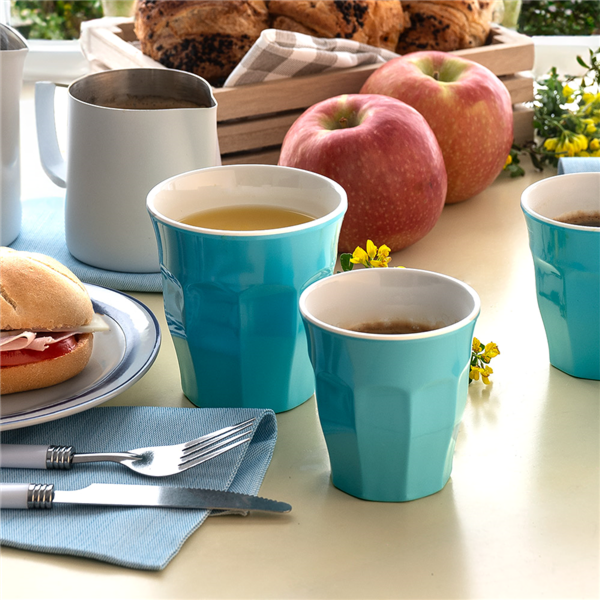 Garcia De Pou VASOS APILABLES 'ASAMI WARE' 180 ML Ø 7 5x7 6 CM AZUL CELESTE MELAMINA (10 UNID.)