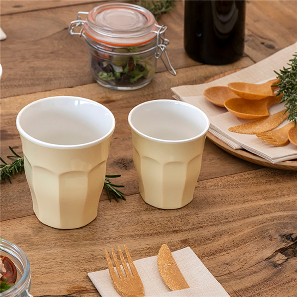 Garcia De Pou VASOS APILABLES 'ASAMI WARE' 295 ML Ø 8 8x9 CM CREMA MELAMINA (10 UNID.)