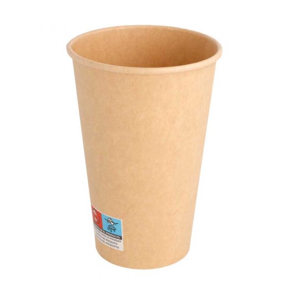 Garcia de pou VASOS BEBIDAS CALIENTES 1 PARED 480 ML 300 + 18 PE G/M2 Ø9/6x13 2 CM MARRÓN CARTONCILLO (1000 UNID.)