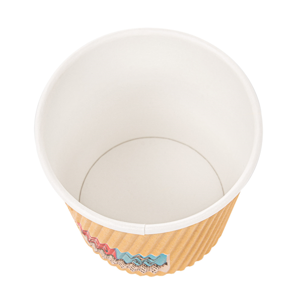 Garcia De Pou VASOS BEBIDAS CALIENTES DOBLE PARED ONDULADO 120 ML 230 + 250 + 18 PE G/M2 Ø6 2/4 5x6 CM MARRÓN CARTONCILLO (1000 UNID.)