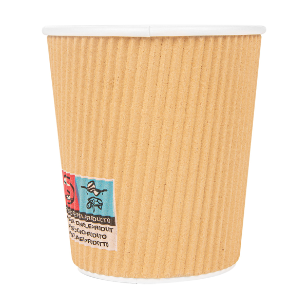 Garcia De Pou VASOS BEBIDAS CALIENTES DOBLE PARED ONDULADO 180 ML 260 + 250 + 18 PE G/M2 Ø7 2/5 3x7 8 CM MARRÓN CARTONCILLO (1000 UNID.)