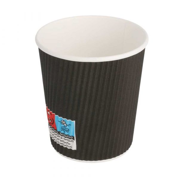 Garcia de pou VASOS BEBIDAS CALIENTES DOBLE PARED ONDULADO 180 ML 260 + 250 + 18 PE G/M2 Ø7 2/5 3x7 8 CM NEGRO CARTONCILLO (1000 UNID.)