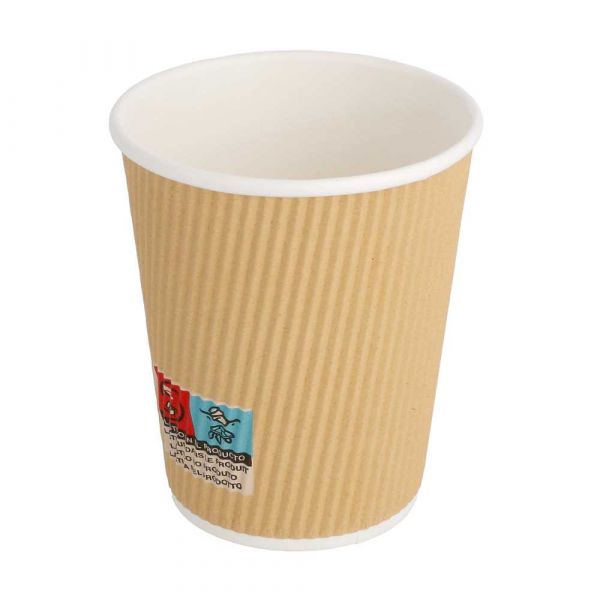 Garcia de pou VASOS BEBIDAS CALIENTES DOBLE PARED ONDULADO 240 ML 280 + 250 + 18 PE G/M2 Ø8/5 6x9 2 CM MARRÓN CARTONCILLO (1000 UNID.)