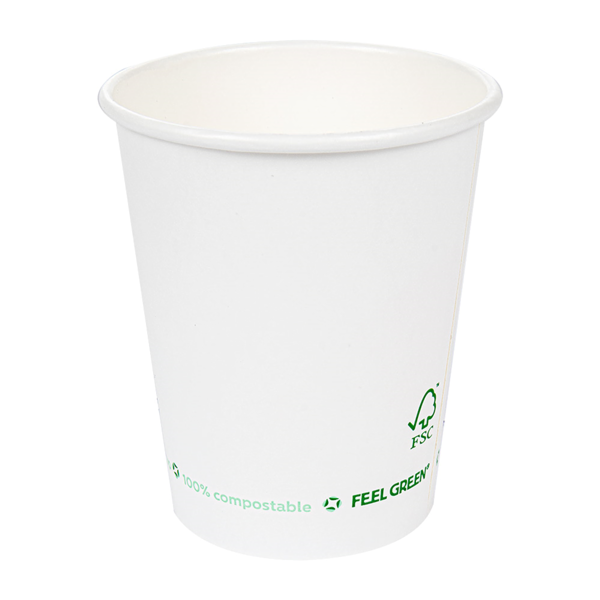 Garcia de pou VASOS BEBIDAS FRIAS Y CALIENTES 1 PARED 180 ML 260 G/M2 Ø7 2/5 3x7 8 CM BLANCO CARTONCILLO (1000 UNID.)
