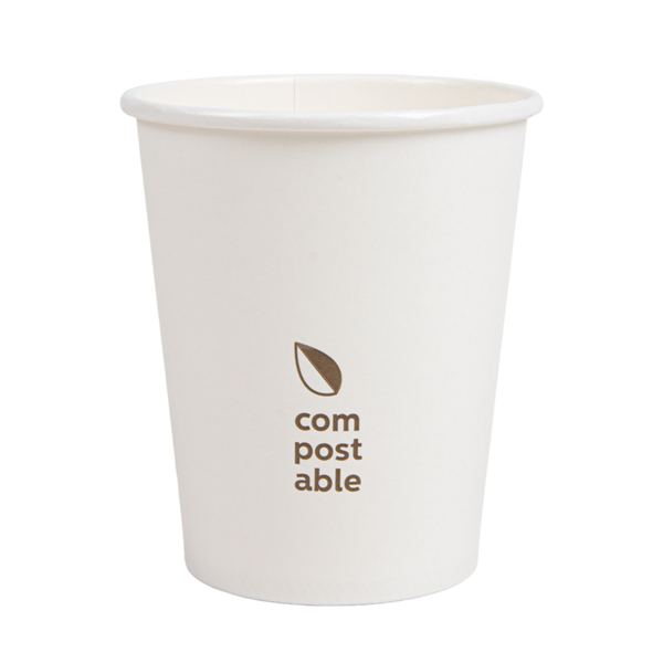 Garcia de pou VASOS BEBIDAS FRIAS Y CALIENTES 1 PARED 'COMPOSTABLE' 240 ML - 8 oz 280 G/M2 Ø8/5 6x9 2 CM BLANCO CARTONCILLO (1000 UNID.)