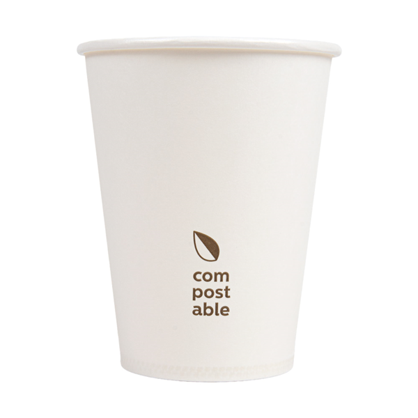 Garcia De Pou VASOS BEBIDAS FRIAS Y CALIENTES 1 PARED 'COMPOSTABLE' 360 ML - 12 Oz 300 G/M2 Ø9/6x11 CM BLANCO CARTONCILLO (1000 UNID.)