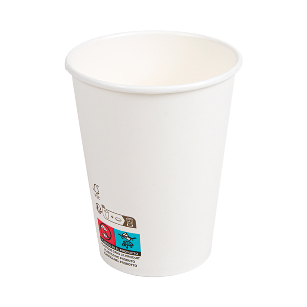 Garcia De Pou VASOS BEBIDAS FRIAS Y CALIENTES 1 PARED 'COMPOSTABLE' 360 ML - 12 Oz 300 G/M2 Ø9/6x11 CM BLANCO CARTONCILLO (1000 UNID.)
