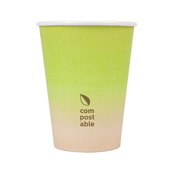 Garcia De Pou VASOS BEBIDAS FRIAS Y CALIENTES 1 PARED 'COMPOSTABLE GRADIENT' 360 ML 300 G/M2 Ø9/6x11 CM BLANCO CARTONCILLO (1000 UNID.)