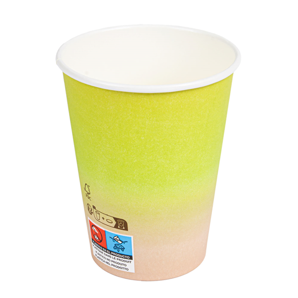 Garcia De Pou VASOS BEBIDAS FRIAS Y CALIENTES 1 PARED 'COMPOSTABLE GRADIENT' 360 ML 300 G/M2 Ø9/6x11 CM BLANCO CARTONCILLO (1000 UNID.)