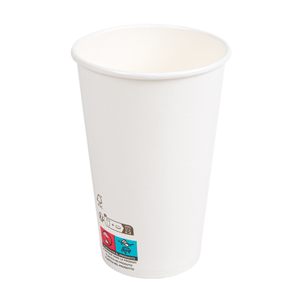 Garcia De Pou VASOS BEBIDAS FRIAS Y CALIENTES 1 PARED 'COMPOSTABLE' 480 ML - 16 Oz 300 G/M2 Ø9/6x13 2 CM BLANCO CARTONCILLO (1000 UNID.)