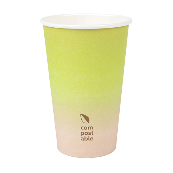 Garcia de pou VASOS BEBIDAS FRIAS Y CALIENTES 1 PARED 'COMPOSTABLE GRADIENT' 480 ML 300 G/M2 Ø9/6x13 2 CM BLANCO CARTONCILLO (1000 UNID.)