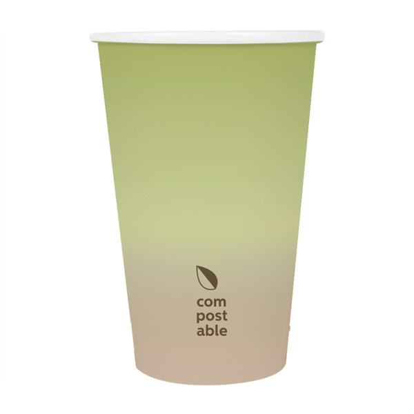 Garcia de pou VASOS BEBIDAS FRIAS Y CALIENTES 1 PARED 'COMPOSTABLE GRADIENT' 660 ML 300 G/M2 Ø9/6x17 CM BLANCO CARTONCILLO (1000 UNID.)