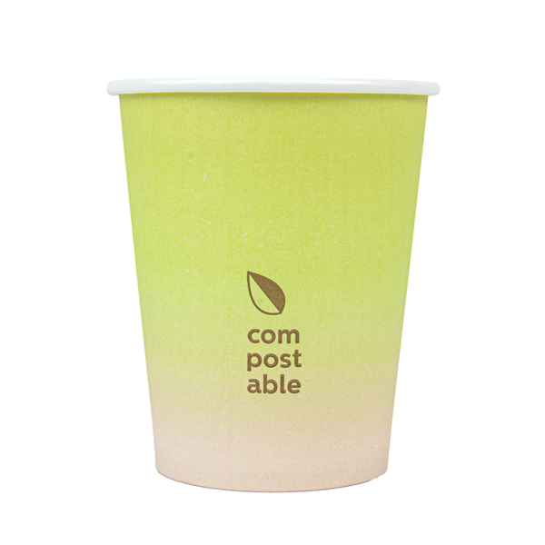 Garcia De Pou VASOS BEBIDAS FRIAS Y CALIENTES 1 PARED 'COMPOSTABLE GRADIENT' 240 ML 280 G/M2 Ø8/5 6x9 2 CM BLANCO CARTONCILLO (1000 UNID.)