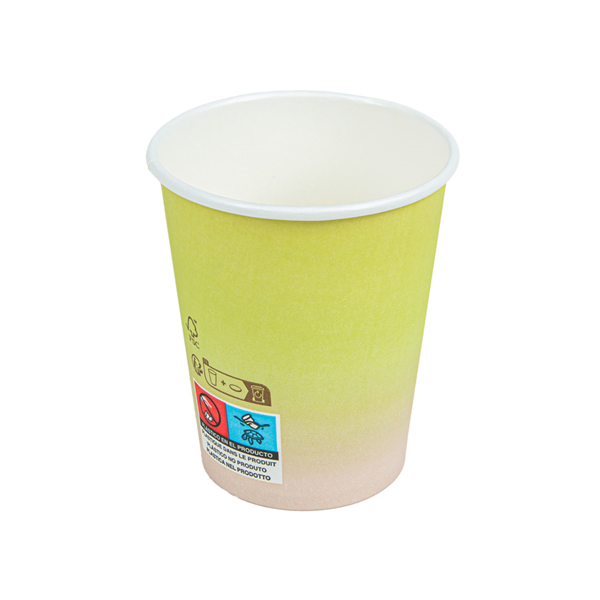 Garcia De Pou VASOS BEBIDAS FRIAS Y CALIENTES 1 PARED 'COMPOSTABLE GRADIENT' 240 ML 280 G/M2 Ø8/5 6x9 2 CM BLANCO CARTONCILLO (1000 UNID.)