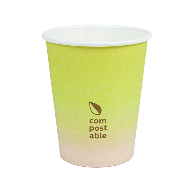 Garcia de pou VASOS BEBIDAS FRIAS Y CALIENTES 1 PARED 'COMPOSTABLE GRADIENT' 240 ML 280 G/M2 Ø8/5 6x9 2 CM BLANCO CARTONCILLO (1000 UNID.)