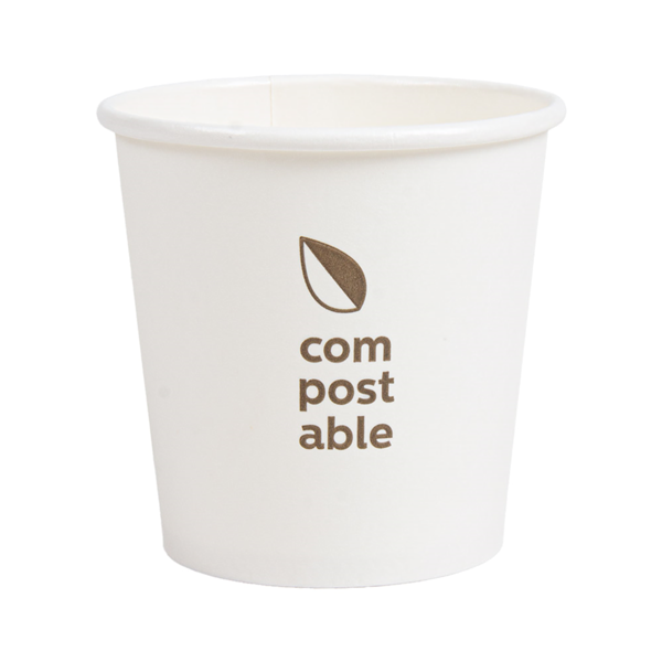 Garcia de pou VASOS BEBIDAS FRIAS Y CALIENTES 1 PARED 'COMPOSTABLE' 120 ML - 4 oz 230 G/M2 Ø6 3/4 5x6 CM BLANCO CARTONCILLO (1000 UNID.)