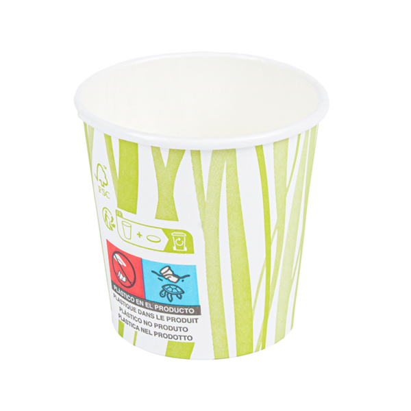 Garcia De Pou VASOS BEBIDAS FRIAS Y CALIENTES 1 PARED GRASS 'COMPOSTABLE' 120 ML 230 G/M2 Ø6 3/4 5x6 CM BLANCO CARTONCILLO (1000 UNID.)