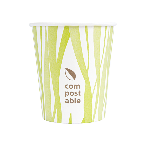 Garcia De Pou VASOS BEBIDAS FRIAS Y CALIENTES 1 PARED GRASS 'COMPOSTABLE' 180 ML 260 G/M2 Ø7 2/5 3x7 8 CM BLANCO CARTONCILLO (1000 UNID.)