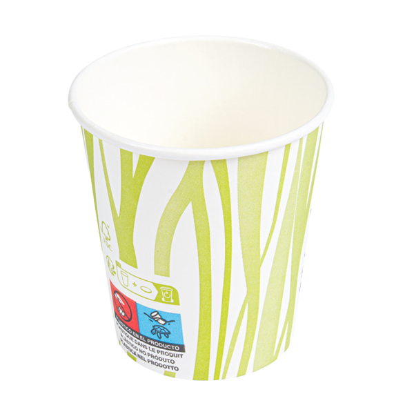 Garcia De Pou VASOS BEBIDAS FRIAS Y CALIENTES 1 PARED GRASS 'COMPOSTABLE' 180 ML 260 G/M2 Ø7 2/5 3x7 8 CM BLANCO CARTONCILLO (1000 UNID.)