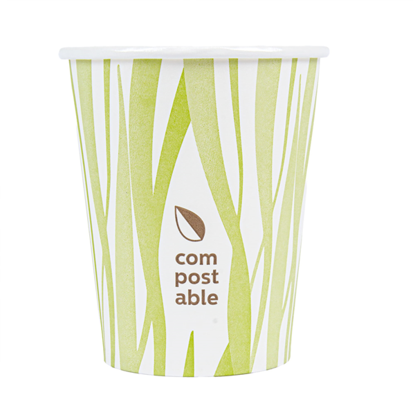 Garcia De Pou VASOS BEBIDAS FRIAS Y CALIENTES 1 PARED GRASS 'COMPOSTABLE' 240 ML 280 G/M2 Ø8/5 6x9 2 CM BLANCO CARTONCILLO (1000 UNID.)
