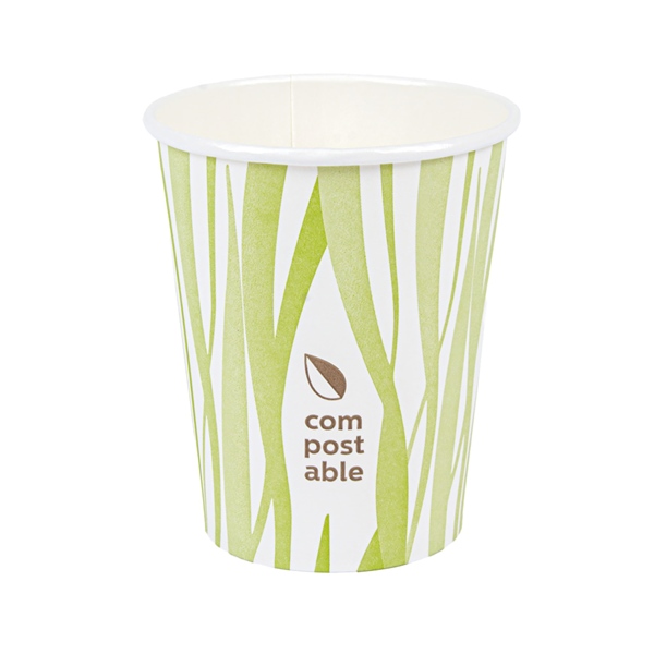Garcia de pou VASOS BEBIDAS FRIAS Y CALIENTES 1 PARED GRASS 'COMPOSTABLE' 240 ML 280 G/M2 Ø8/5 6x9 2 CM BLANCO CARTONCILLO (1000 UNID.)